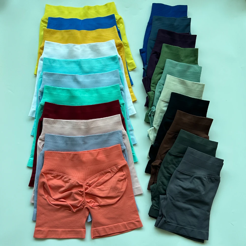 Impact Shorts Low Ribbed Band Seamless Scrunch Bum Yoga Workout Gym Booty Stretch Running Fitness Clothes sports shorts,running shorts,yoga shorts,workout shorts,seamless shorts