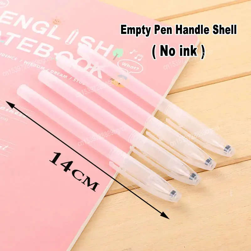 10/20/30/50/100Pcs Set No Ink Empty Transparent Gel Pen Handle Shell For Office School Writing Stationery Accessories Supplies 5