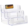1 Pcs Desktop Business Card Holder Multi-layer Plastic Transparent Desk Shelf Box Storage 1
