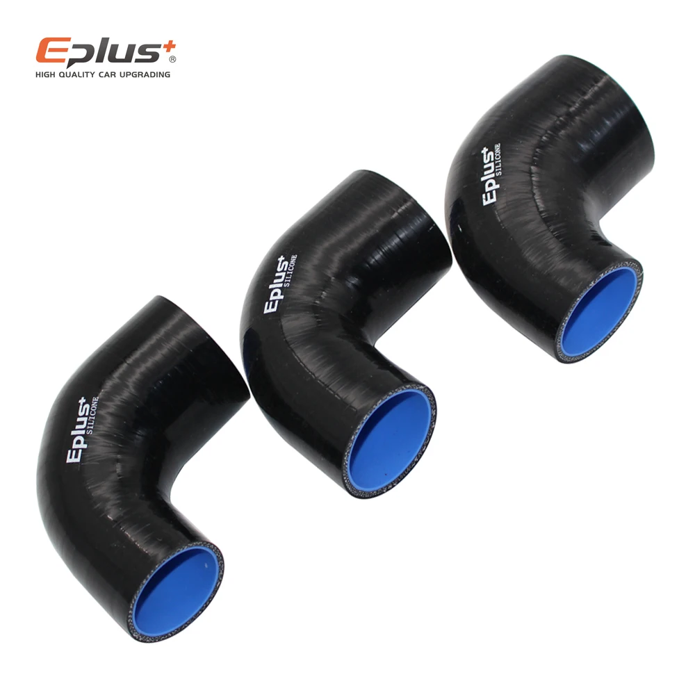 Silicone Hose Silicone Hose Connector Universal 90 Degrees Reducer Silicone Tubing Braided Hose Car Intercooler Turbo Mechanical Plumbing Connecting Black Multi Size