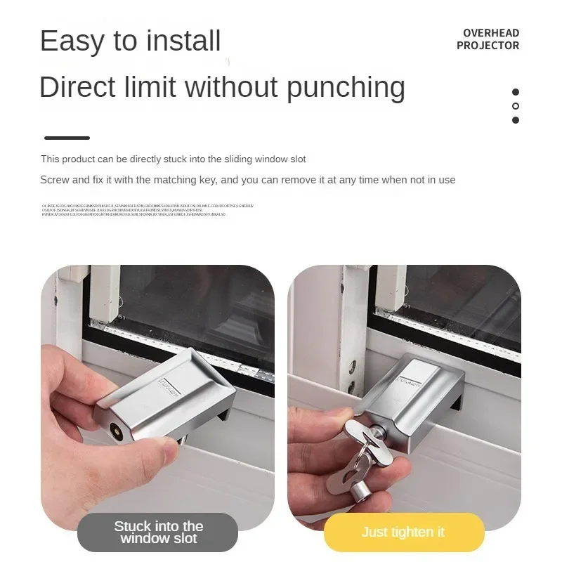 Aluminum Alloy Window Lock Stopper Sliding Window Anti-theft lock Sliding Door Baby Kids Child Safety Doors Lock
