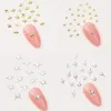 100pcs Random Mix Nail Rivet Studs Gold/Silver Stars Light Nail Art Charms Asterism Starlight Accessories Manicure Supplies 6
