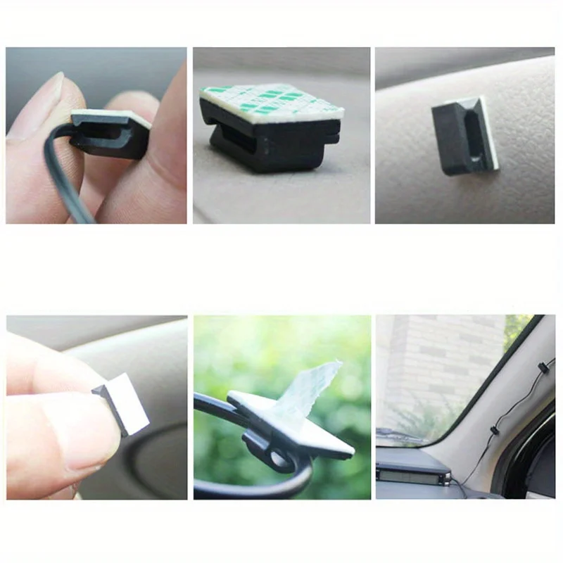 2pcs 자동차 드롭 접착 케이블 코드 홀더 와이어 클램프 관리 클립 케이블 정리기 케이블 보호기