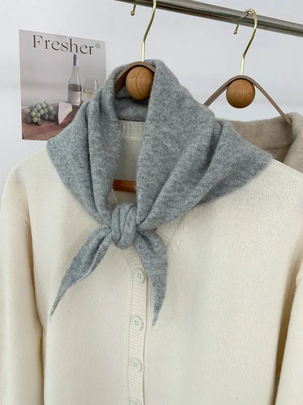 2024 Nischen-Dreiecksbinder mit Wolle, kleinem Schal, bequemer, hautfreundlicher Nackenschutz für Damen im Herbst und Winter – Detail 10