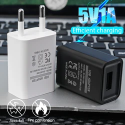 Compact 5V 1A USB Charger Adapter with EU Plug - EU (WHITE)