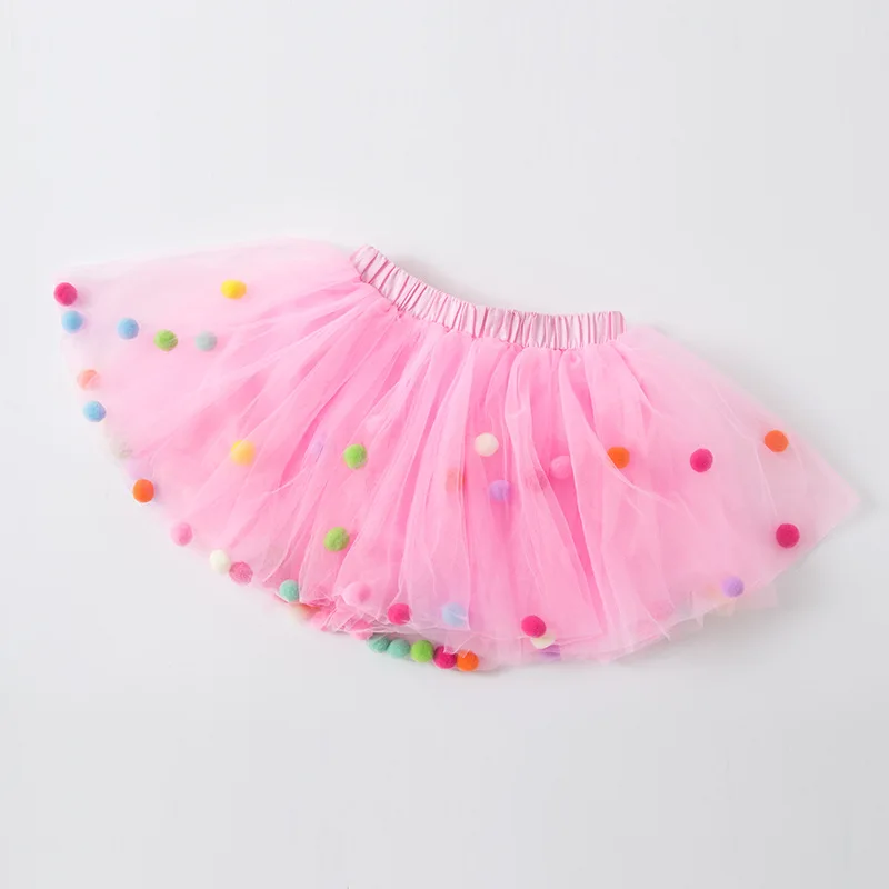 Dance Balls Kid Girls Tutu Skirt Pompon Soft Mesh Lace Children Skirts Ins Style Baby Tutu Pettiskirt Wild Bottoming Princess 2