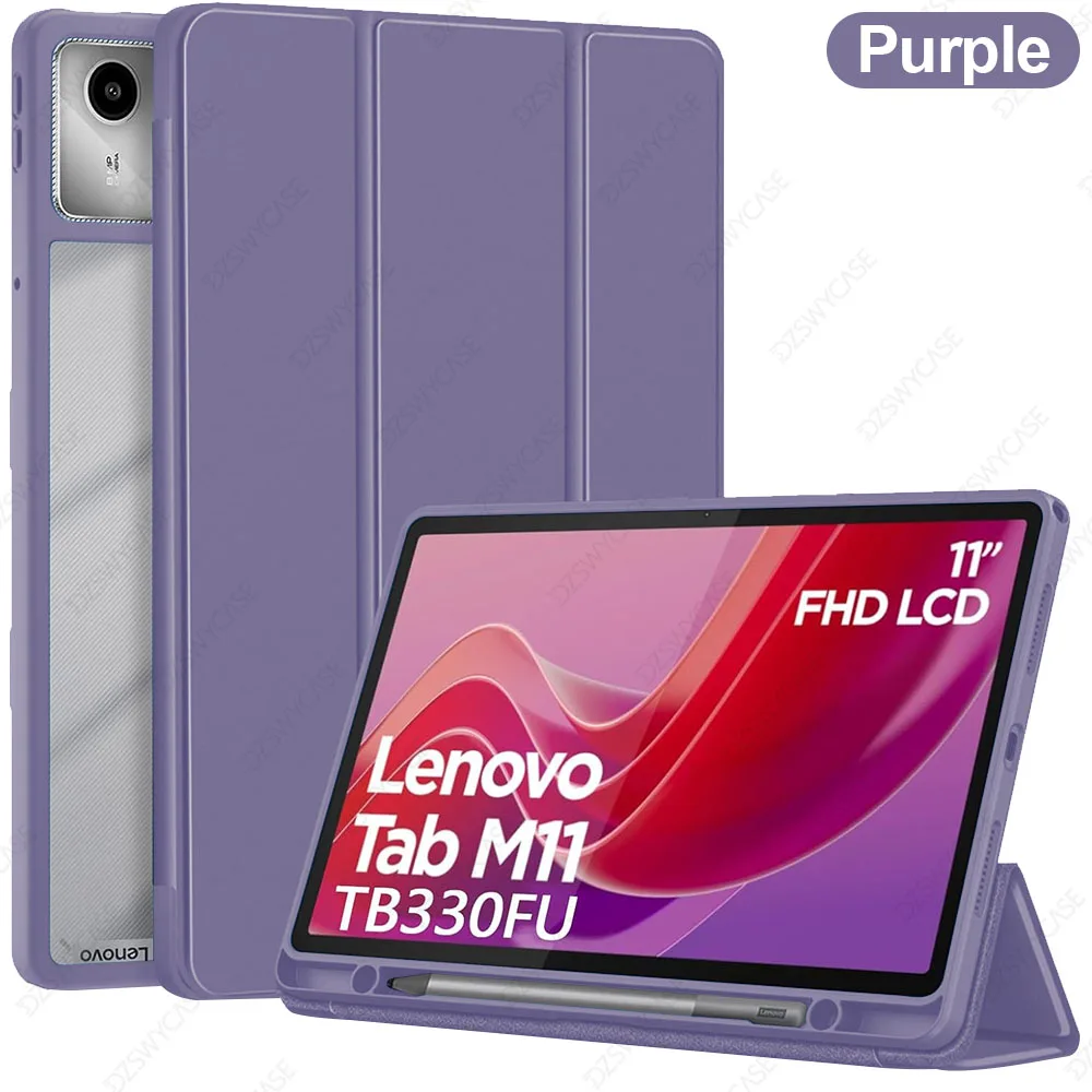 Clear Transparent Protective Trifold Stand Case with Pen Holder and Auto Wake/Sleep
