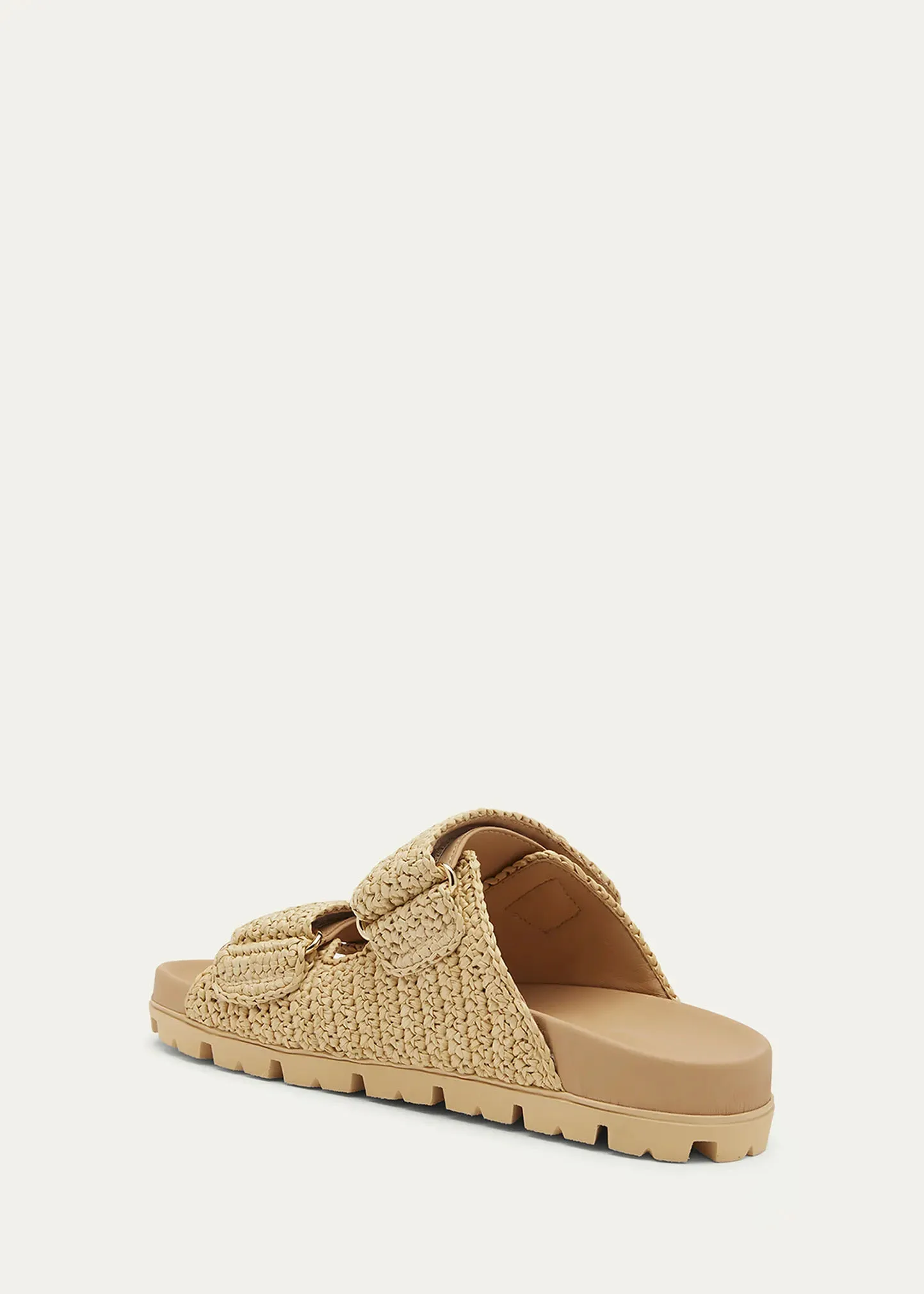 Women's Shoes Fussbett Raffia Dual Buckle Slide Comfort Sandals 20 Mm Flat Heel Logo Brand Vipol 9992403171930