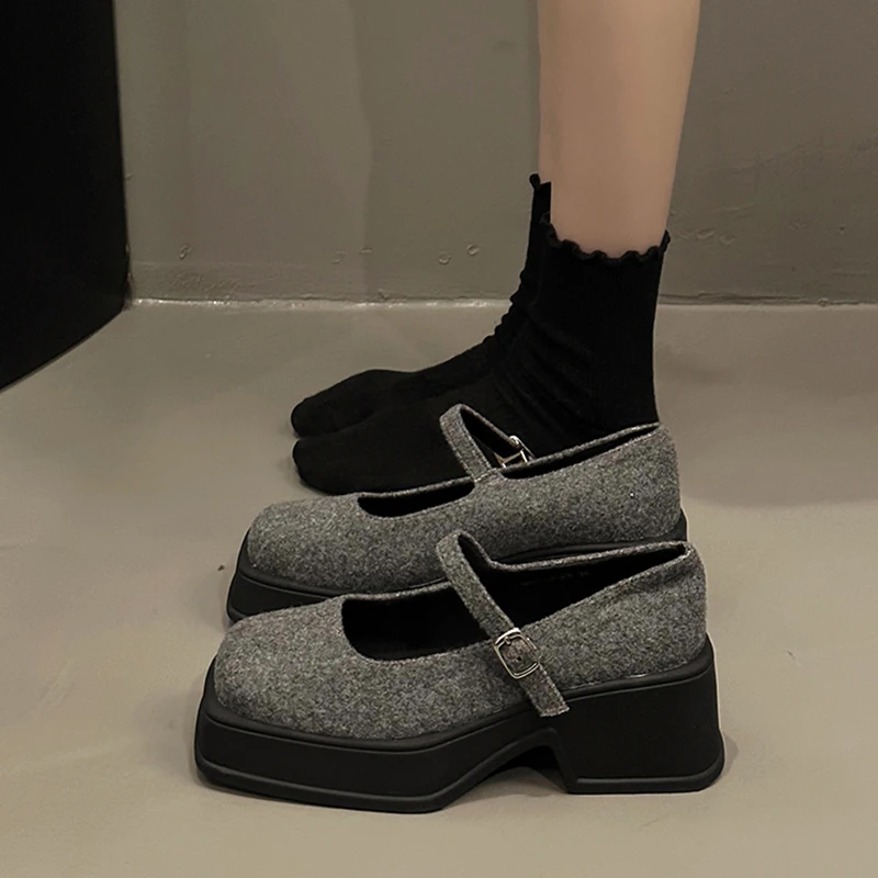 

Туфли женские на платформе, универсальные сабо с открытым носком и квадратным носком, удобная летняя обувь в стиле ретро, Мэри Джейн в стиле хо