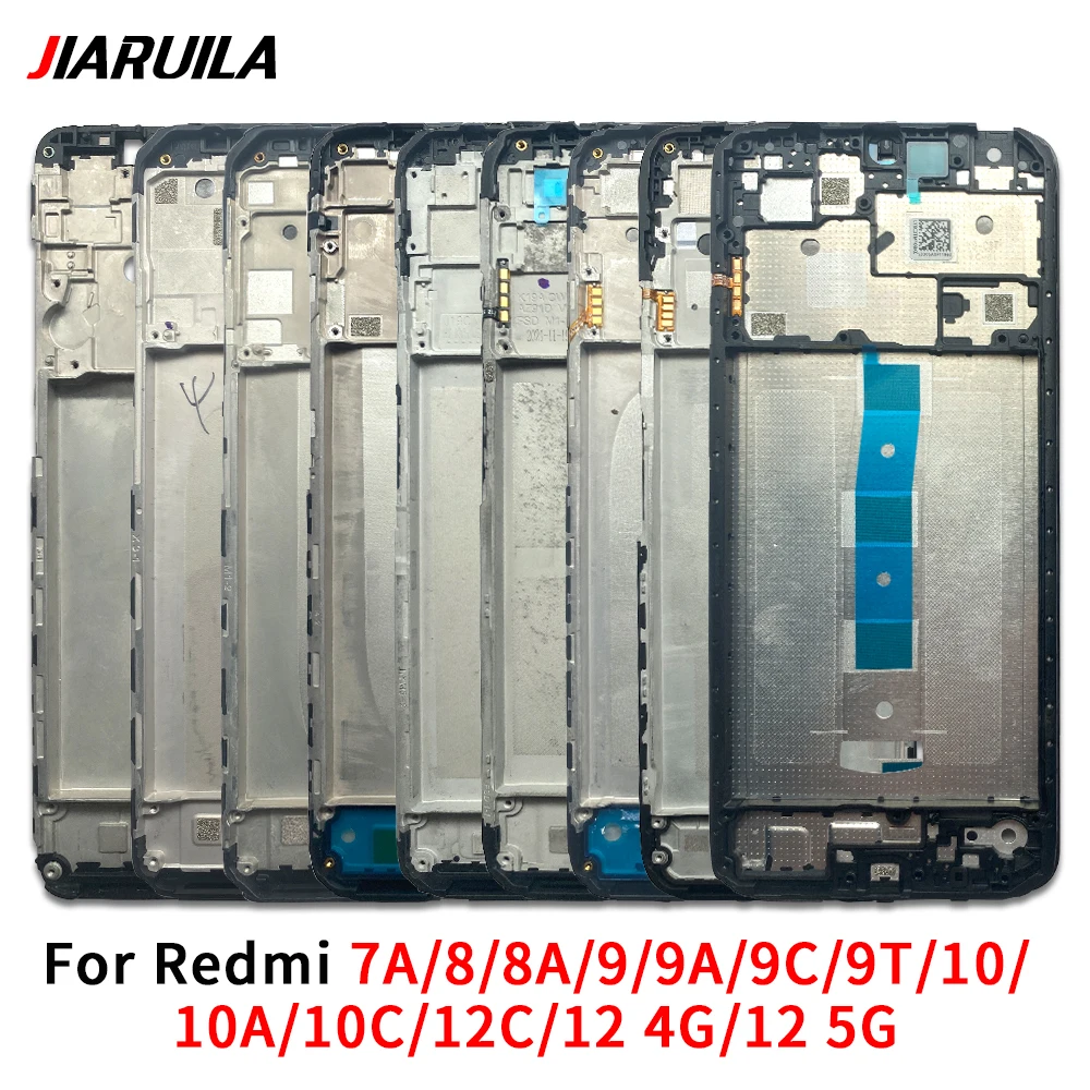 

Новинка для Xiaomi Redmi 10, 10A, 10C, 7A, 8, 8A, 9, 9A, 9C, 9T, 12, 12C, 4G, зеркальный передний корпус, рамка, оболочка, замена держателя экрана