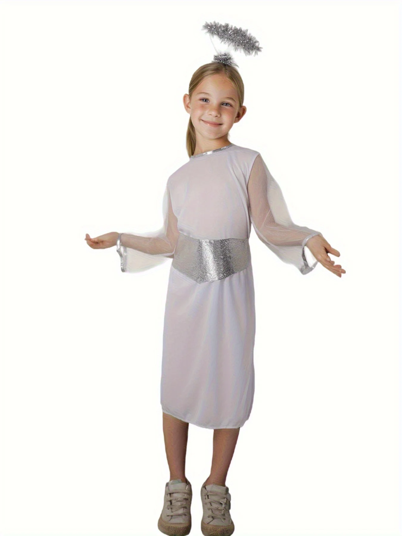 Elegant White Angel Costume for Girl Halloween Carnival Party Costume Dress Up Costume Christmas Stage Performance Costume