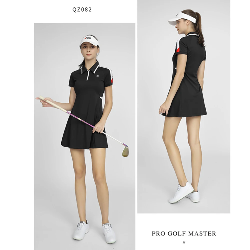 Pgm Golf Dames Jurk Vochtabsorberende Sneldrogende Hoge Elastische Sport Jurk Mode Dames Golfkleding Vrouwen Qz082