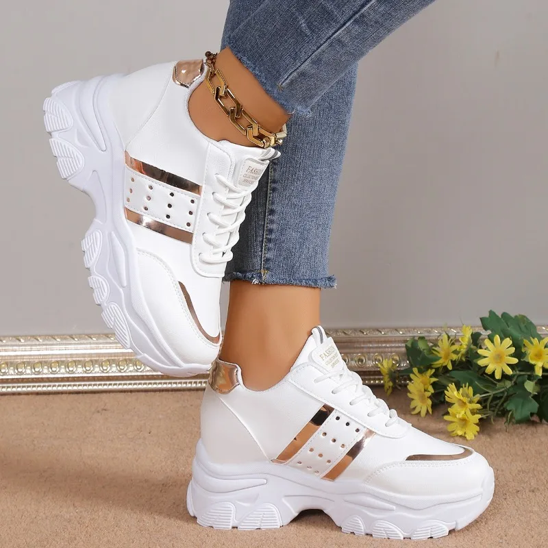 Shoes For Women 2024 Plus Size Lace Up Women's Vulcanize Shoes Outdoor Women Sneakers Round Toe Platform Women's Casual Shoes 2
