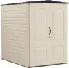 Large Vertical Resin Outdoor Storage Shed With Floor (6.2 x 4.6 Ft), Weather Resistant, Beige/Brown, Organization for 1