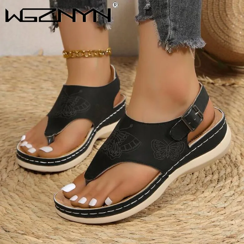 

Сандалии женские с открытым носком, пляжные босоножки в римском стиле, Нескользящие, для повседневного ношения, лето 2024