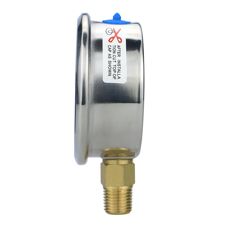 MAIRUIKE 물 오일 가스용 스테인리스강 케이스 황동 조인트 압력계, 62.5mm(2.5 인치), 1mpa