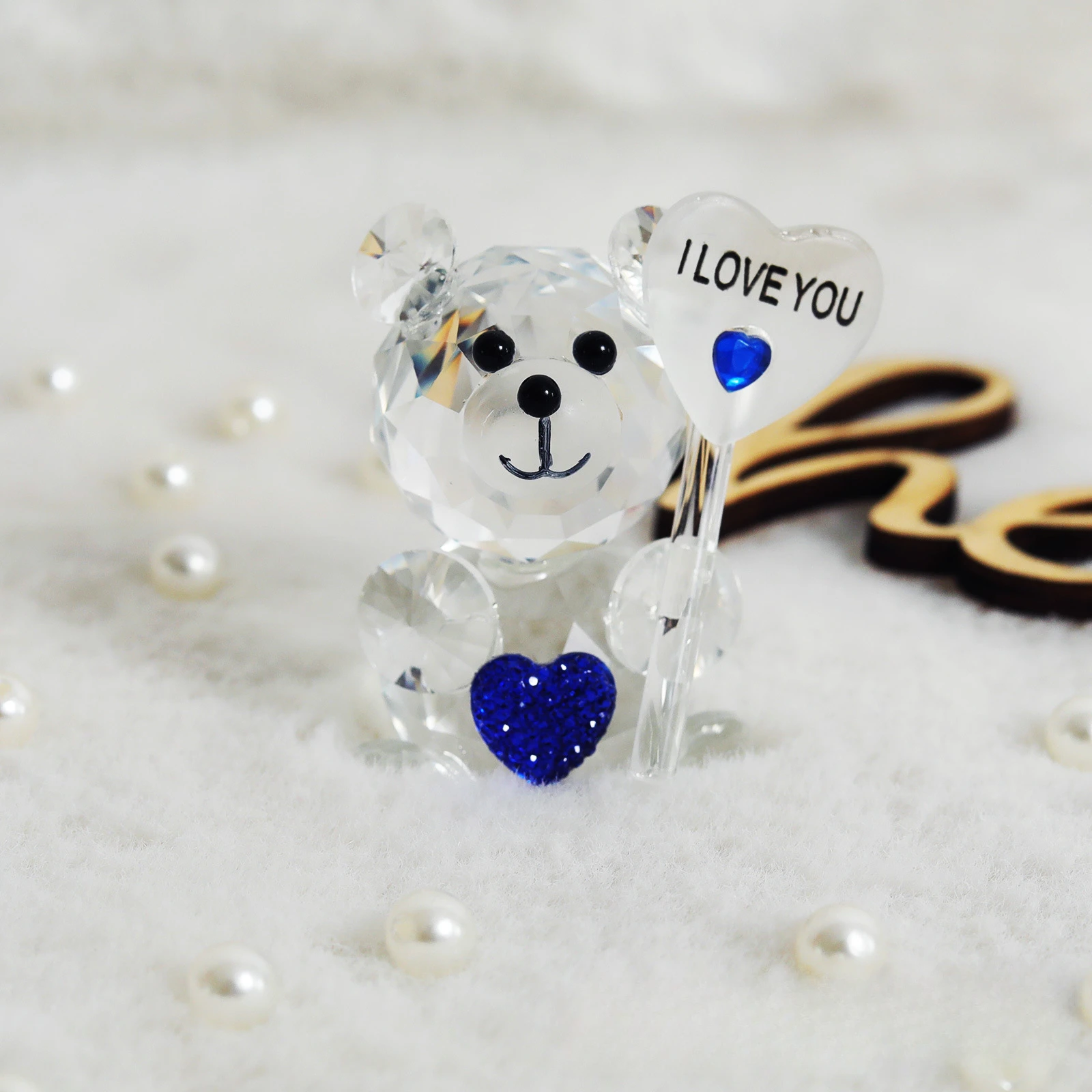 Valentines Day Gift I Love You Crystal Bear Artificial Rose Flowers Teacher Mothers Day Wedding Birthday Party Gifts for guests