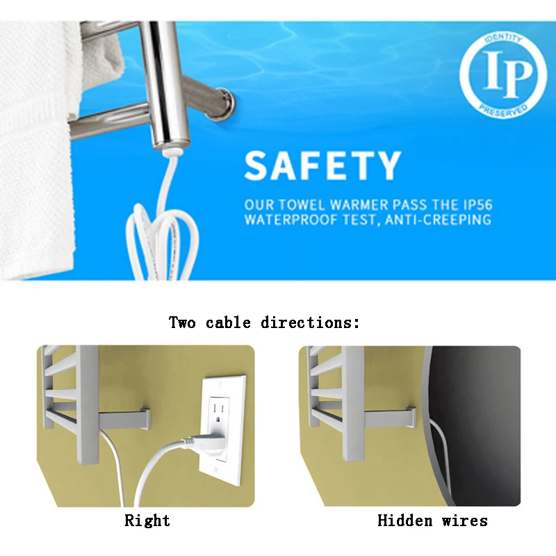 304 Stainless Steel Electric Towel Rack Heated With controller Towel Rail  constant temperature Towel Warmer 780*520*125mm - AliExpress