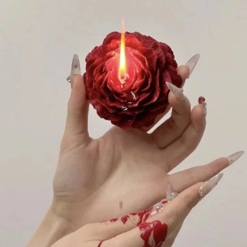 Wax Drip Peony Flower Low Temperature Aromatherapy Candle Skin Romantic Ghost Appeal Couple Toys Smoke-Free48Anti-Scald