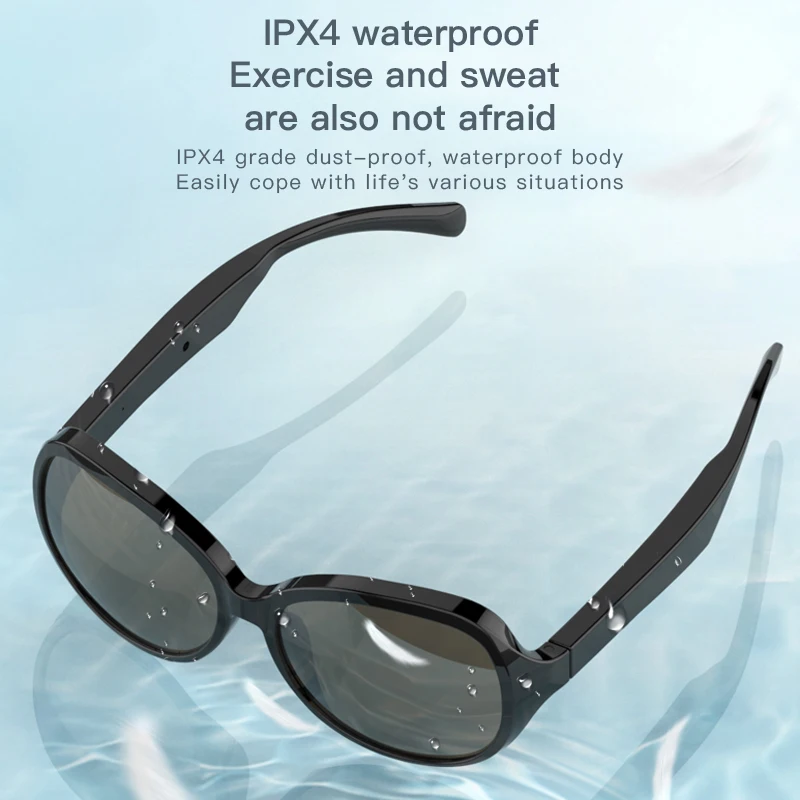 Lunettes Bluetooth Intelligentes - Conduction Osseuse, Isolation Acoustique - 110 MAh - Pour Conduite, Sport