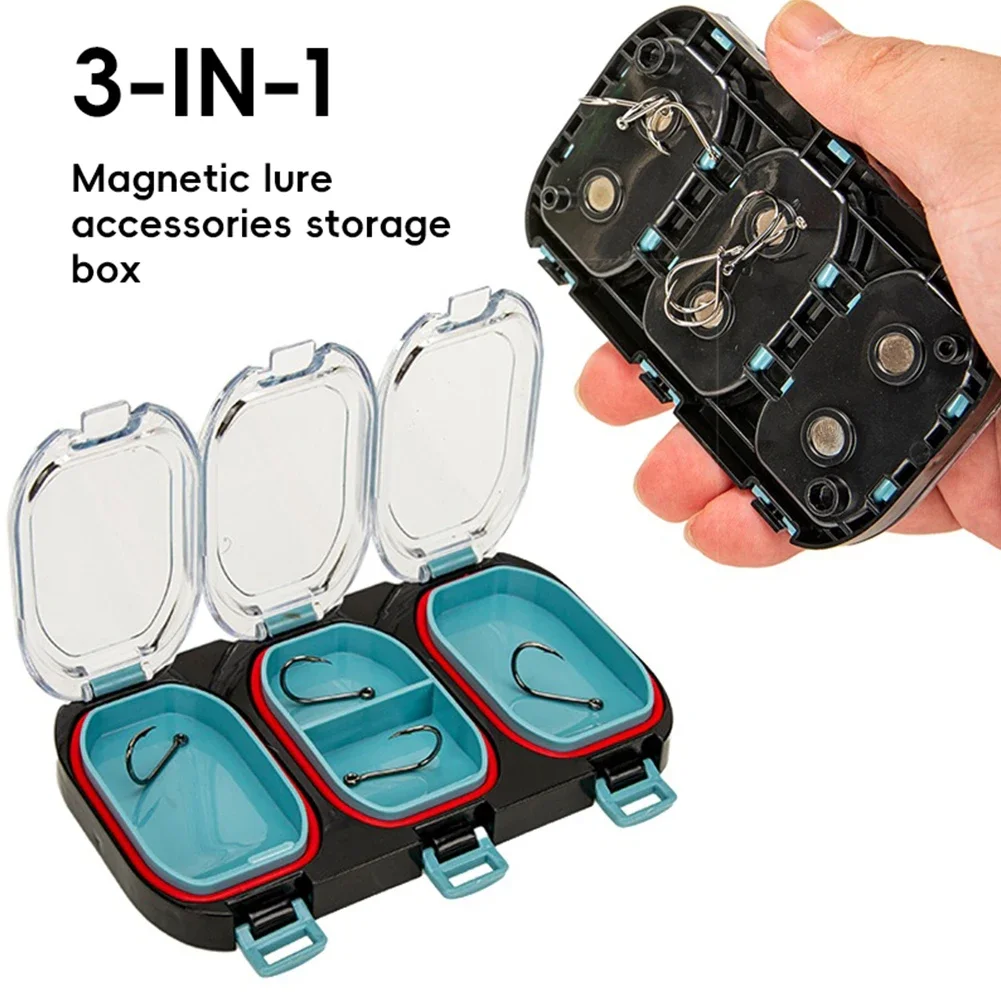 Magnetic Fishing Hook Outdoor Fishing Gear Accessories Box Waterproof Outdoor Fish Box for Bass Carp Fishing Accessories