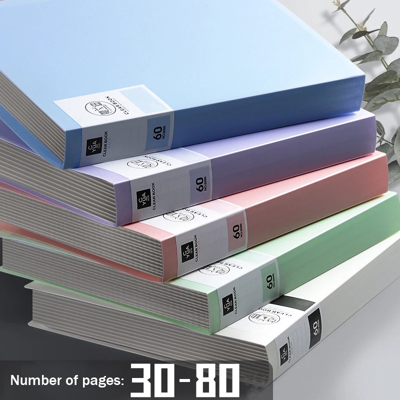 

40 60 80 Pages A4 Size A4 Information Book Folder Storage Rganizer Book Multi-layer Loose-leaf Folder Student Office File Book