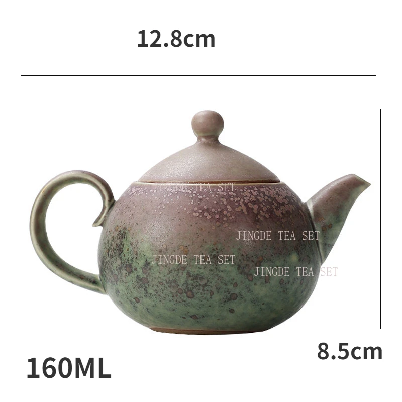 160ml capacity vintage brewing teapot rough pottery rusted glaze single pot Chinese Kung Fu tea set