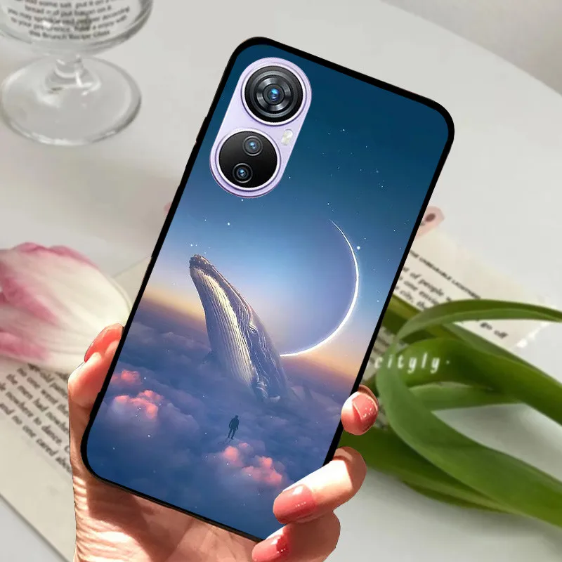 Animal Cartoon Soft Silicone Black Phone Case, 6.67 Premium Cover