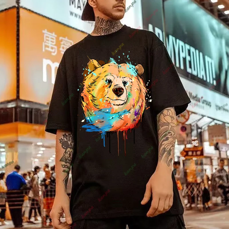 

Oversized Men's T-Shirt Print Tees Tops Summer Casual Mens Animal Pattern T Shirt Streetwear Quick Dry Fashion Clothes 6XL