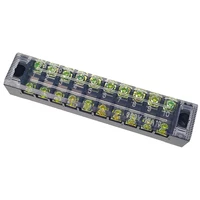 1PCS  TB1510 Dual Row Thick Copper Screw Terminal Block Flame Retardant Grounding Strip Wire Connector Durable 600V 15A 2