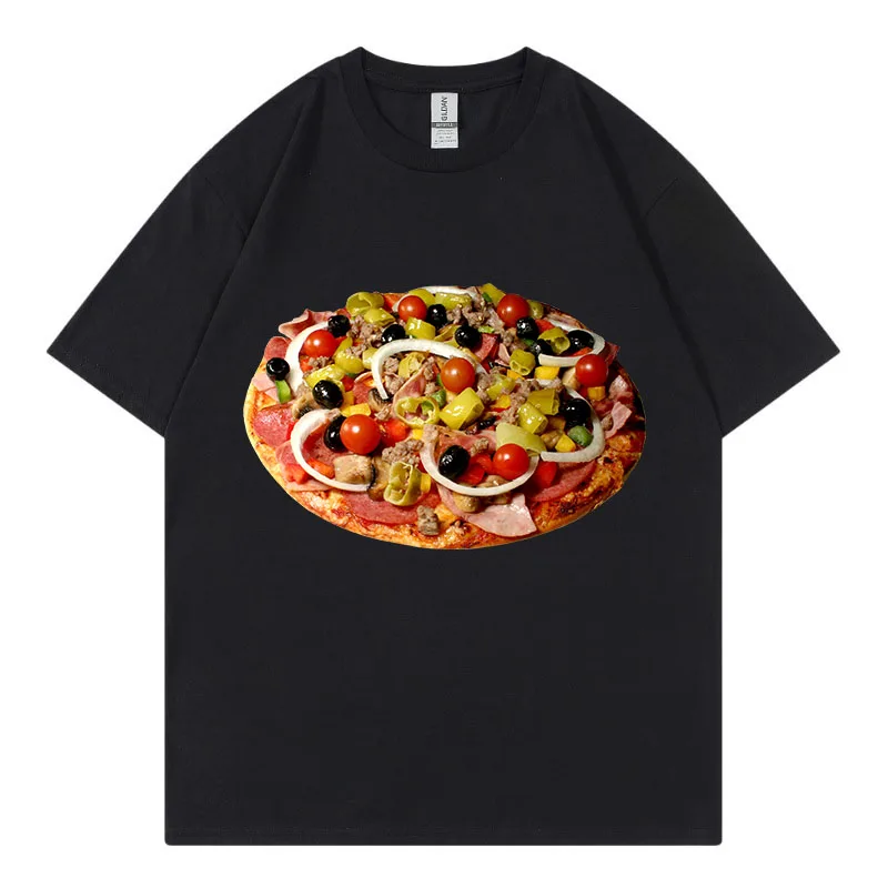 

Hip Hop Harajuku Vintage Pizza T-shirt Oversized Tees Street Summer Short Sleeve Tops Casual Y2k Clothes Punk T Shirt For Men