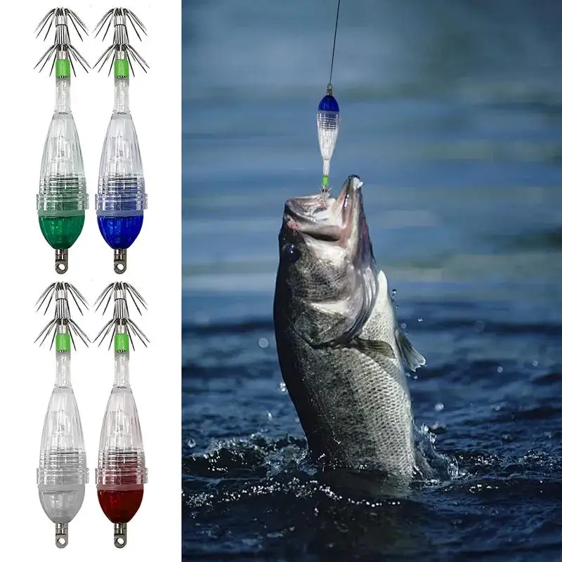 1pcs Fish attracting devices Led Fishing Lures Squid-Shaped Underwater Fish Attracting Light Night Fishing Expeditions Flashers