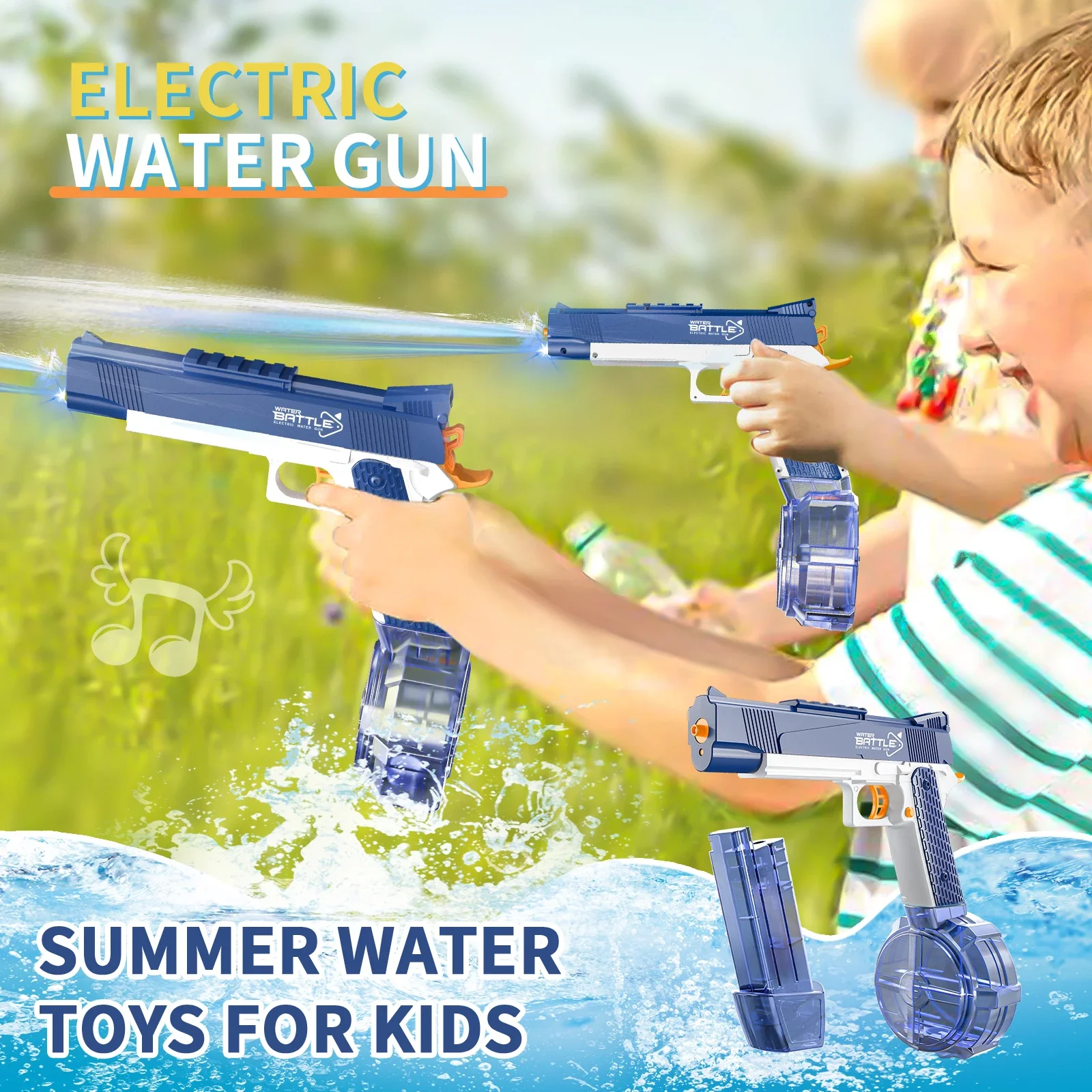 Summer Water Gun non Electric Pistol High-pressure Full Automatic Shooting Water Beach Gun For kid Children Boys Girls Adult Toy 2