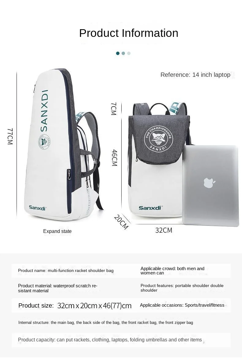 Detailansicht der leichten Schlägertasche