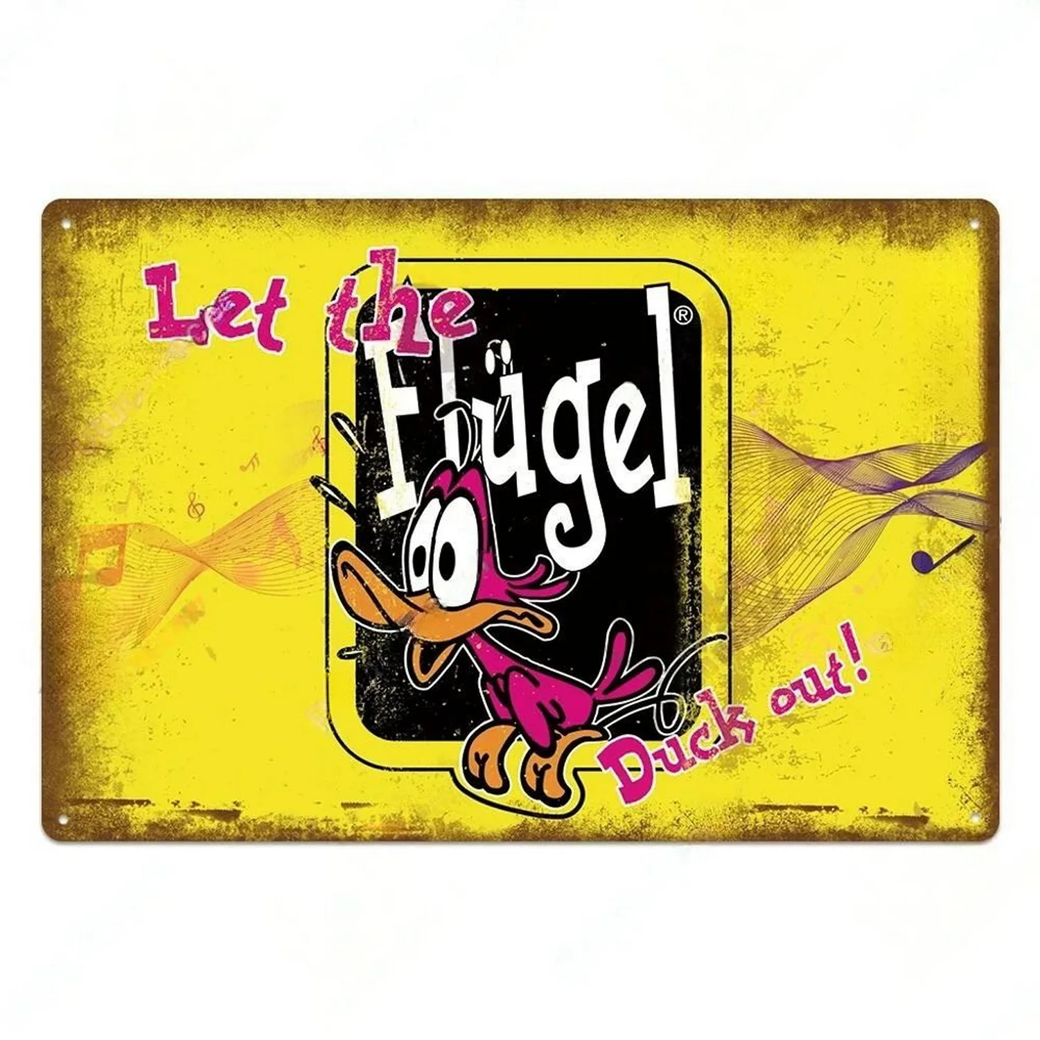 Letreros de hojalata con diseño de Flugel Drinking, decoración de pared, placa de arte vintage, pintura de hierro para cueva de hombre, hogar, cafetería, jardín, club, bar