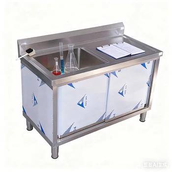 ตู้ครัวสแตนเลสสำหรับโรงงาน ตู้เก็บของในครัวเชิงพาณิชย์ พร้อมอ่างล้างจาน สำหรับร้านอาหารและกลางแจ้ง 2