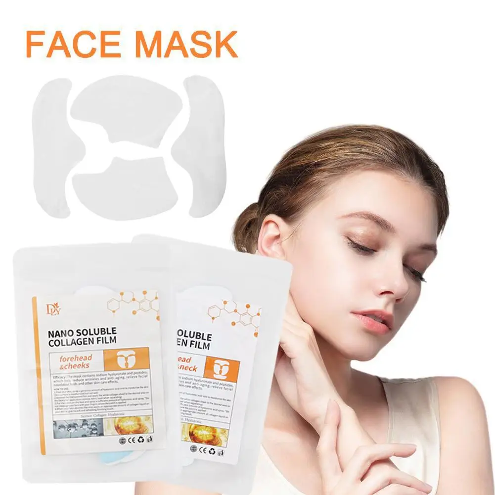 

3/4pcs Collagen Film Paper Soluble Facial Mask Cloth Anti-Aging Soluble Water Face Filler Full Collagen Fiming Lifting Face Care