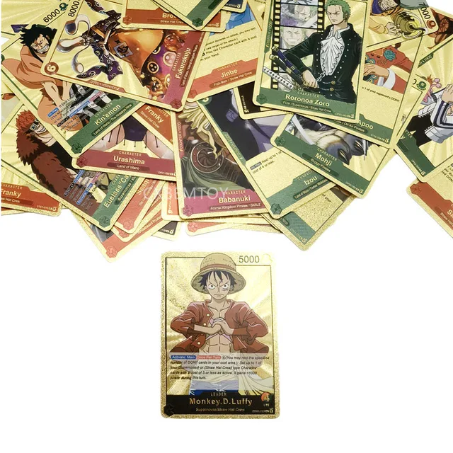 Novo 55pcs One Piece Cards Em Inglês Luffy Zoro Nami Cartão De Plástico De  Ouro Rare Collection Battle Trainer Cartão Crianças Brinquedos Presente -  AliExpress
