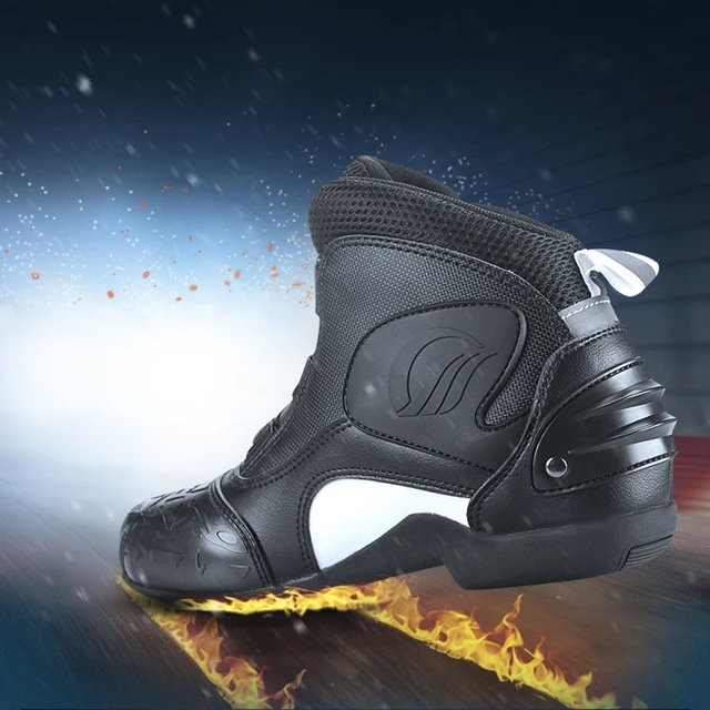 Stivali da Moto in pelle in microfibra scarpe da Moto da uomo motociclista  equipaggiamento protettivo stivaletti