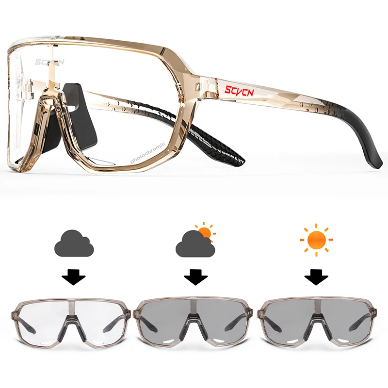SCVCN Cycling Glasses Photochromic Men Sunglasses for Mountain