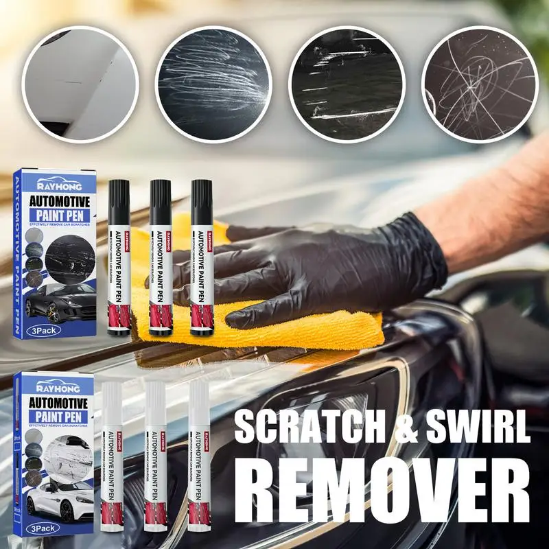 3 Pcs Car Touch Up Paint Pen Waterproof Auto Scratch Repair Pen Water
