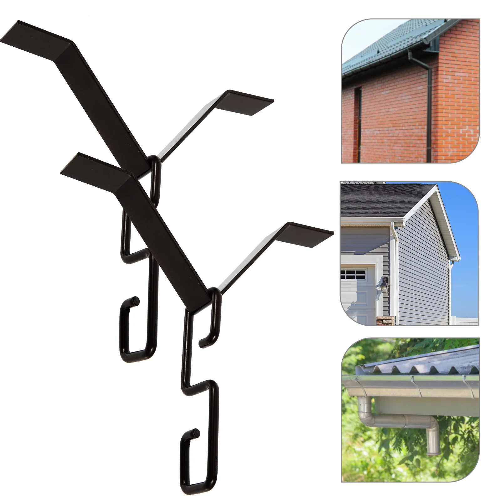 2 Set Rain Chain Hook Parts For Adapter Gutter Coat Hangers Alloy Drain Replacement Chains Iron