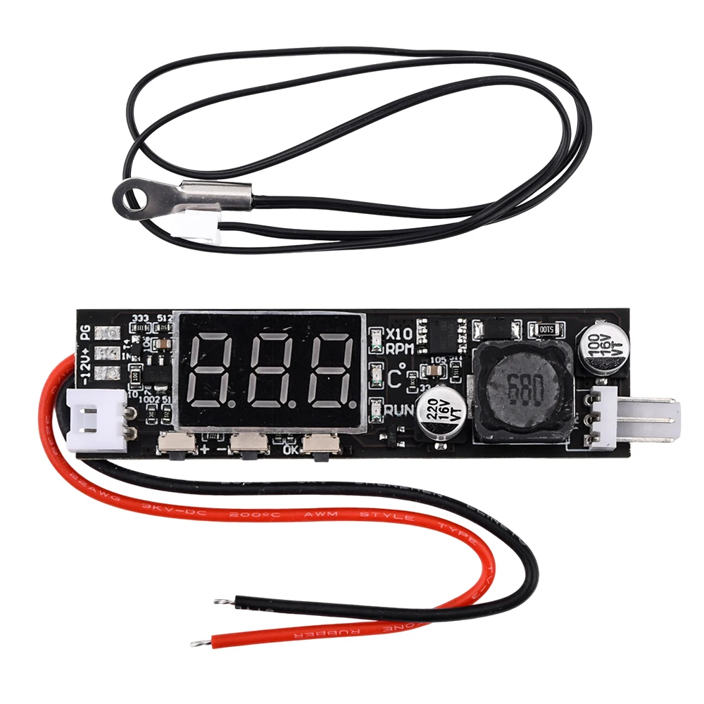 Driver Module DC 12V PWM 2-3 Wire Fan Temperature Controller Speed Governor Display Module for PC Fan/Alarm 2 pcs gdstime usb speed governor line 100cm extension cable 5v fan speed control wire