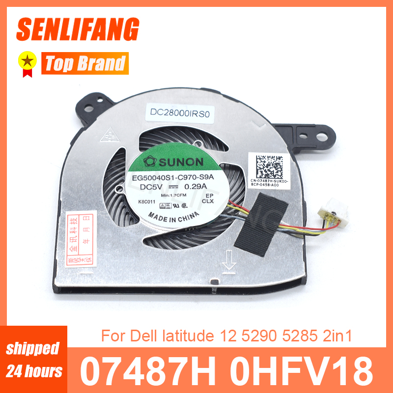 New For DELL Latitude 12 5290 5280 5285 2in1 Laptop Cooling Fan DC28000K5SL 07487H 0HFV18 0NYN03 CPU Cooler DC5V