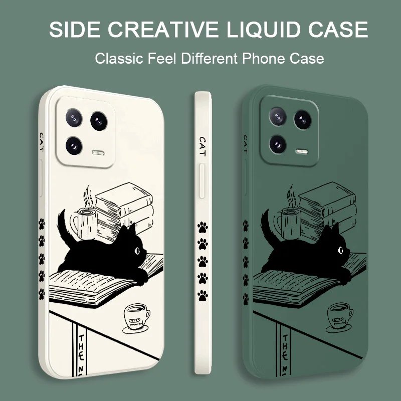 Liquid Silicone Cat Design Phone Case Cover
