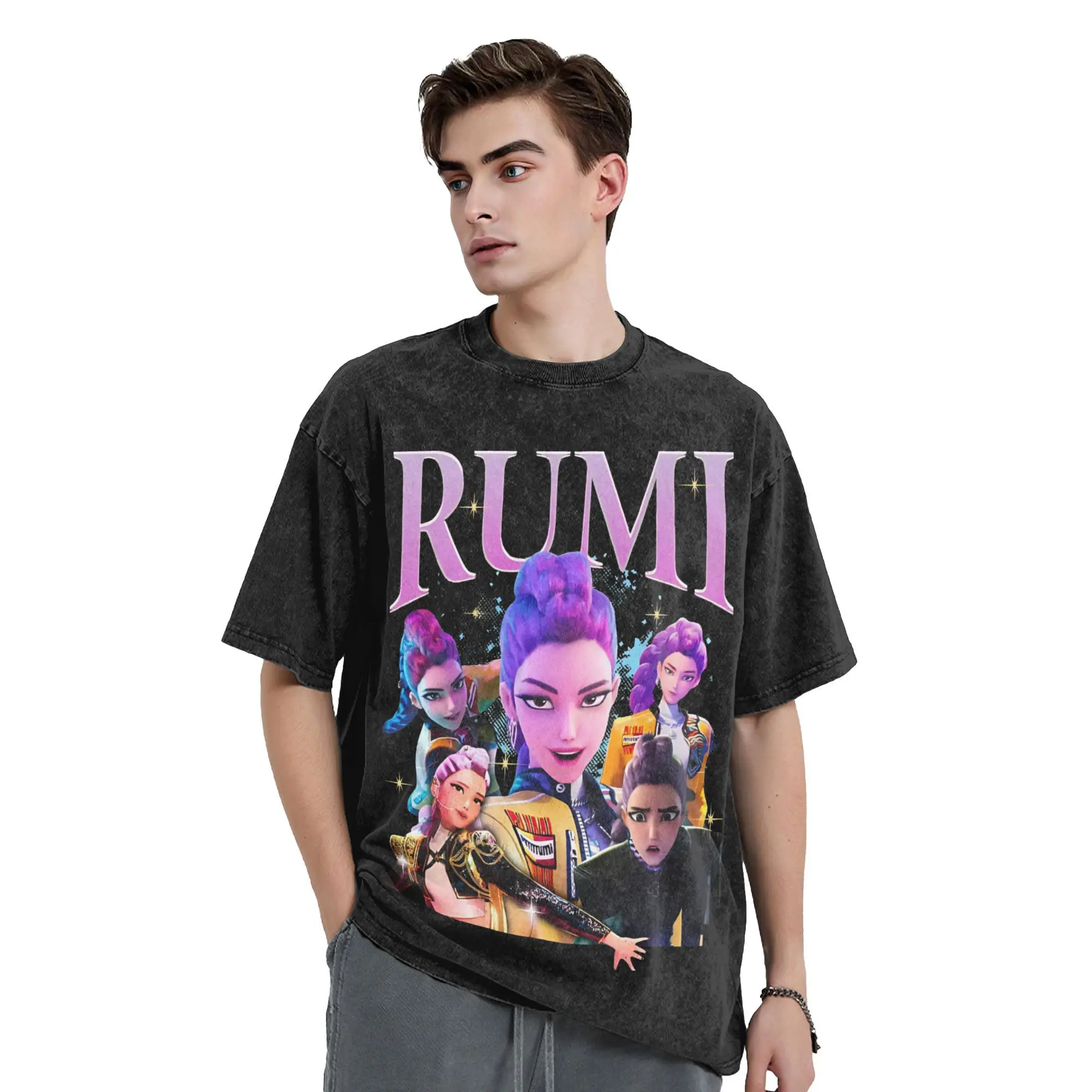 T-Shirt Demon Hunters Pour Filles - Design Graphique Concert - 100% Coton - Manches Courtes - Idéal Cadeau Fan - 8
