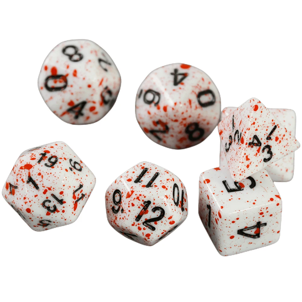 Game Dice Dice Set Splatter Effect DND Game Dice D4 D6 D8 D10 D12 D20 Multi-sides 10Pcs/Set for Role Playing Game D&D Boardgame