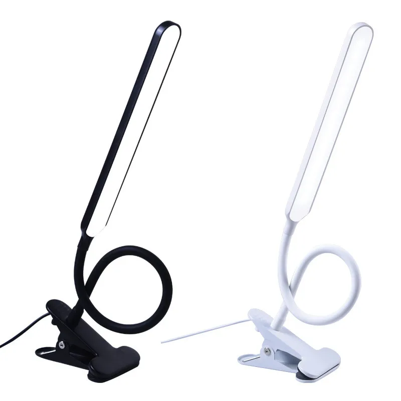 LED Adjustable Table Lamp USB 3 Colors Eye Protection Study Night Lamps Clip On Dimmable for Home Office  Reading Led Desk Lamps - 3
