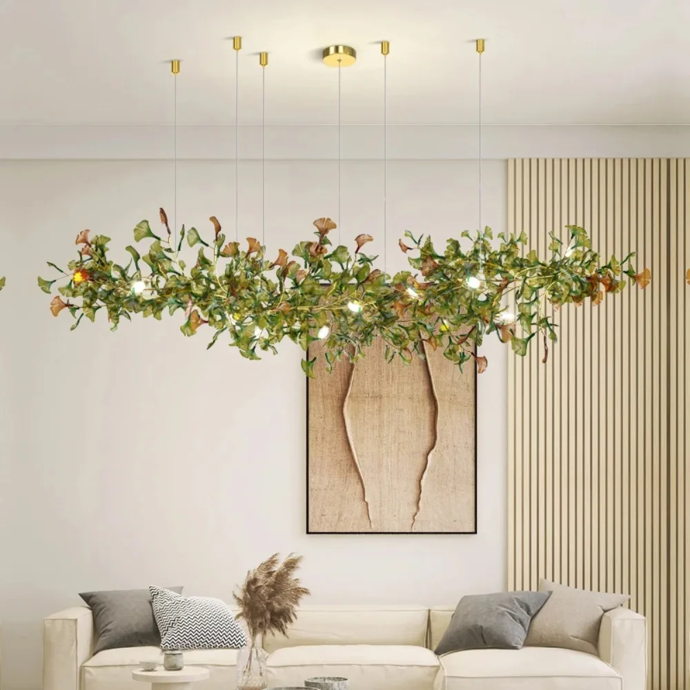 

Modern Gingko Chandelier Custom Lights Luxury Glass Chandelier Suitable for Dining Room Living Room Villa Home Decor