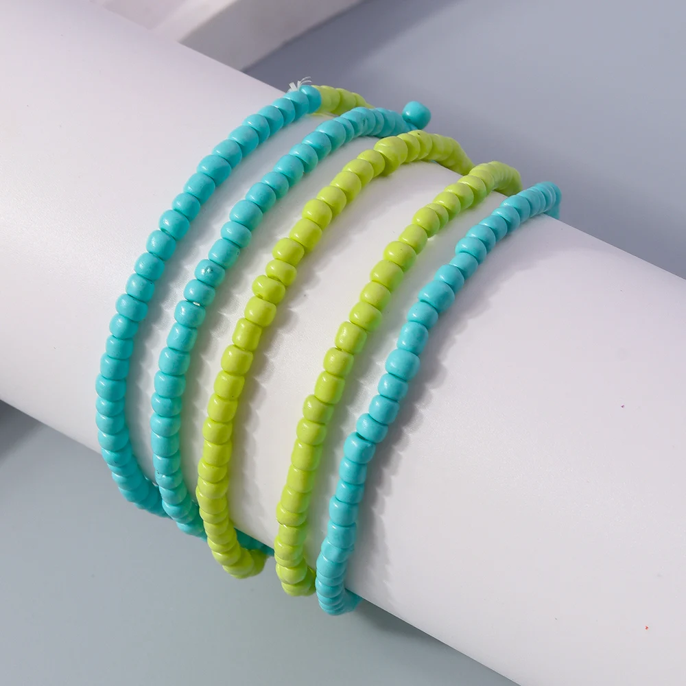 Aihua Böhmen Multi Layer Bunte Perlen Fußkettchen für Frauen Handgemachte Sommer Strand Barfuß Armband Knöchel auf Bein Fuß Schmuck Geschenk – Detail 33